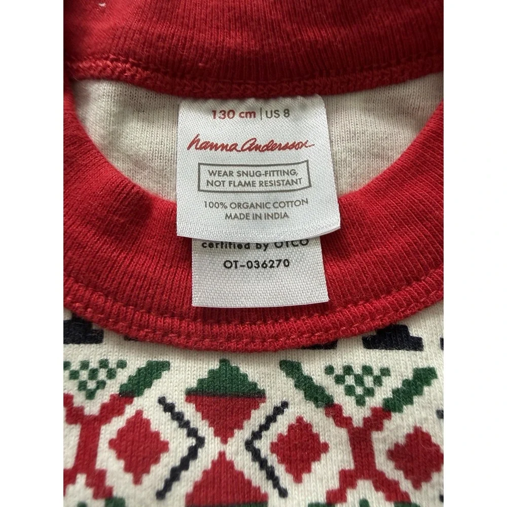 Hanna Andersson Pajama Tops Unisex Sz 8 Dear Deer Organic Holiday Fair Isle Gnom
